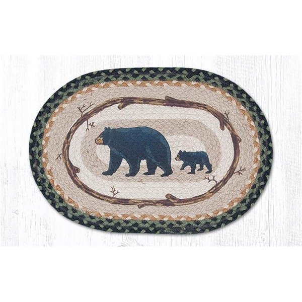 Capitol Importing Co 13 x 19 in Mama  Baby Bear Oval Printed Placemat 48116MB